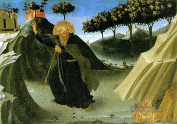  BT Kunst - Heilige Antonius Abt durch einen Pauschal Tempted Of Gold Renaissance Fra Angelico